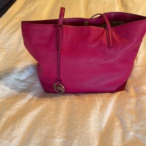 Michael Kors hot pink leather handbag